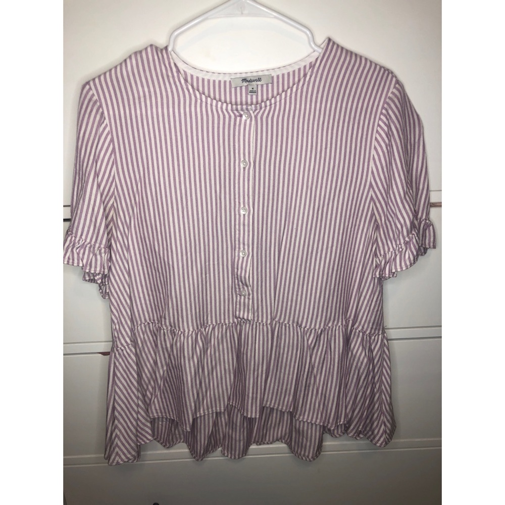 Madewell Striped peplum shirt